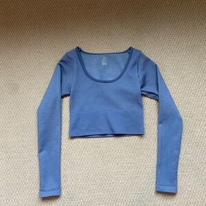 Aerie cropped workout long sleeve top